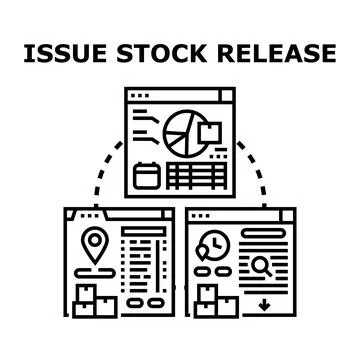 Issuing stock release with inventory and logistics management Stock Illustration