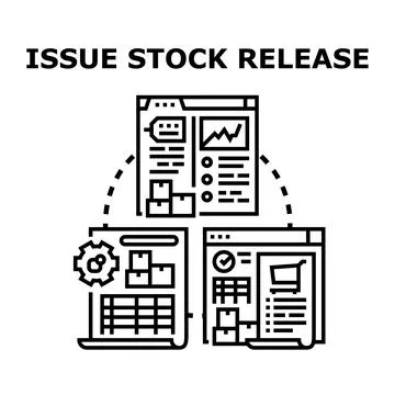 Issuing stock release process for inventory management イラスト素材