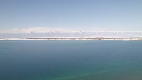 Issyk Kul lake in winter Stock Footage 308062996