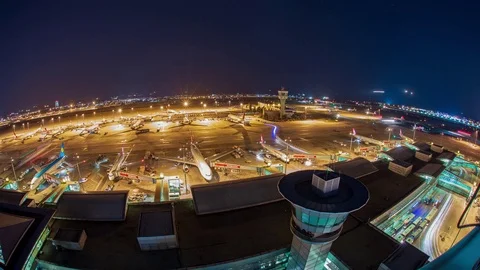 Istanbul Ataturk Airport Time Lapse Stock Footage