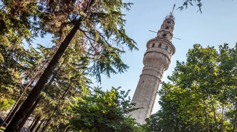 Istanbul. Beyazit tower. Easy camera zoom in Stock Footage 64917062