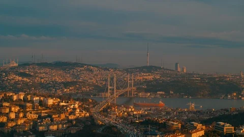 Istanbul Bosphorus Bridge Stock Footage