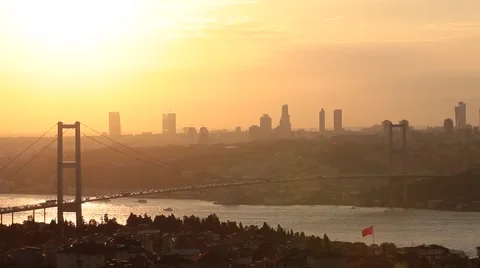 Istanbul Bosphorus Bridge in sunset 動画素材 40176137