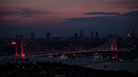 Istanbul Bosphorus Bridge in sunset 動画素材 40176711