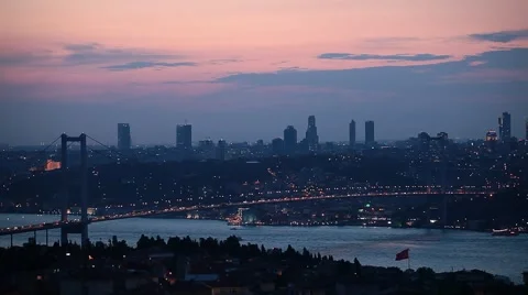 Istanbul Bosphorus Bridge in sunset 動画素材 40176932