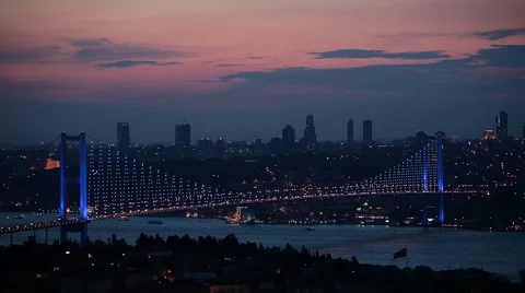 Istanbul Bosphorus Bridge in sunset 動画素材 40177248
