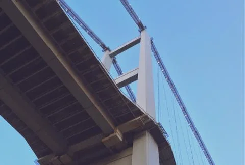 Istanbul Bosphorus Bridge - Under Angle Stock Photos
