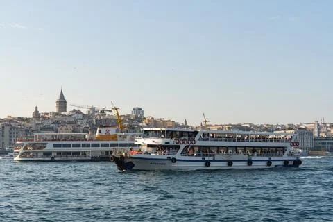 Istanbul, Bosphorus strait. Between two continents Stock Photos