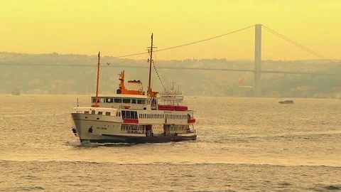 Istanbul city-turkey and throat passenger transportation Stock Footage