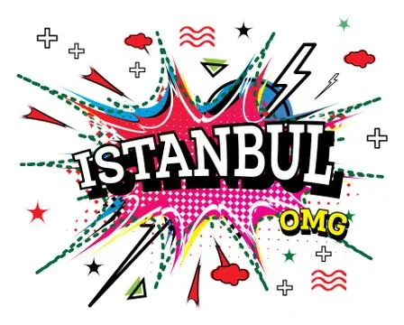 Istanbul Comic Text in Pop Art Style Isolated on White Background. Stockillustratie