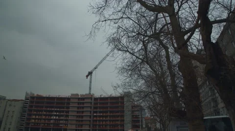 Istanbul Construction Site Stock Footage