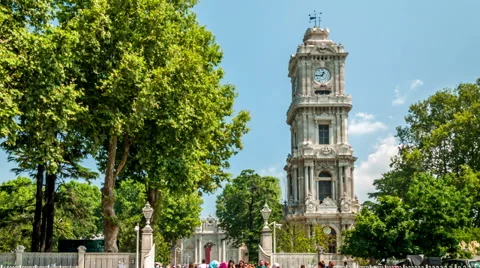 Istanbul. Dolmabahce clock tower. Vertical pan Stock Footage 64205516