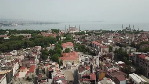 Istanbul Drone - Agia Sofia -3 Stockbeeldmateriaal 130872689
