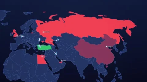 Istanbul Global Crossroads on Neon Map Stock Footage 341827749