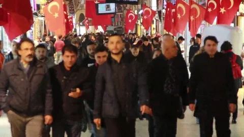 Istanbul Grand Bazaar crowded Stock Footage 69236706
