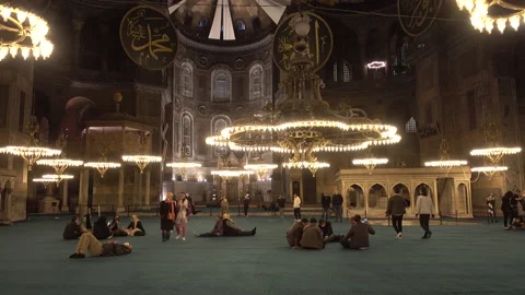 Istanbul Hagia Sophia interior inside. Turkey Istanbul September 2021 Stock Footage 164657853