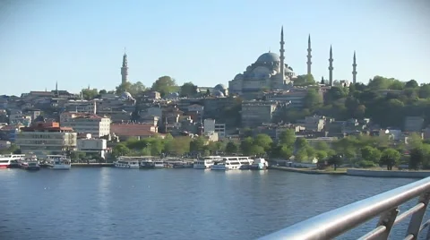 Istanbul halic bridge pan Stock-Footage 62395844