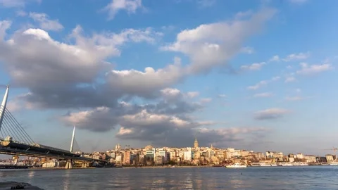 Istanbul halic landscape timelapse Stock Footage 161728667