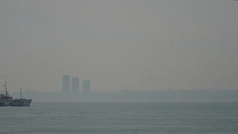 Istanbul harbor on Bosfor in Turkey Stock Footage 194926973