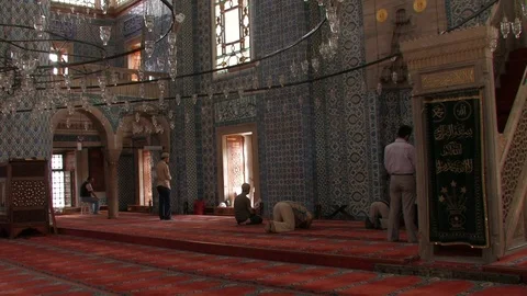 Istanbul, inside of an ancient Mosque Stock Footage 93999489