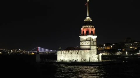 Istanbul maiden tower Stock Footage 161749676