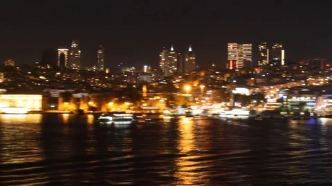 Istanbul at night Stock Footage 78544392