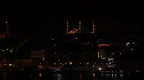 ISTANBUL NIGHT - pan Stock Footage 58837488