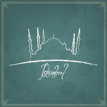Istanbul retro background Stock Illustration