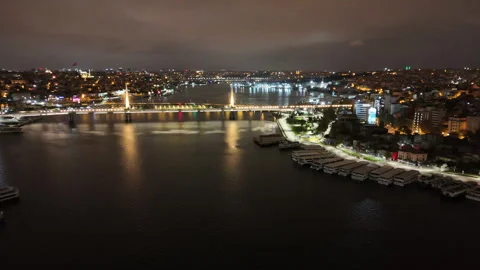 Istanbul river nighttime Stock Footage 253675485
