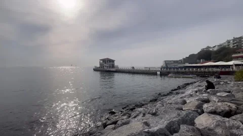Istanbul s Historic Moda Pier and Sea of Marmara View. Stock Footage 321669760