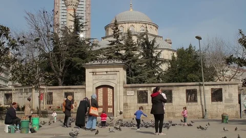 Istanbul Sisli Mosque Şişli Square March-2017 Editorial 動画素材 73686247