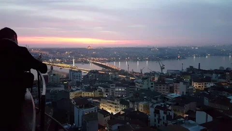 Istanbul skyline sunset 스톡 동영상 103458597
