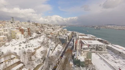  istanbul snowfall Stock Footage 111452606