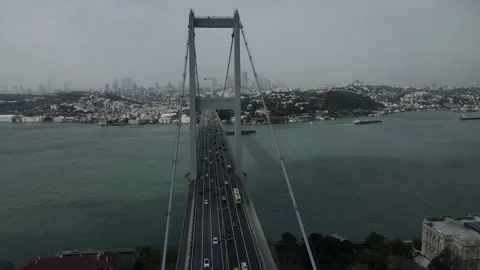 Istanbul snowy bridge view Stock Footage 148676191
