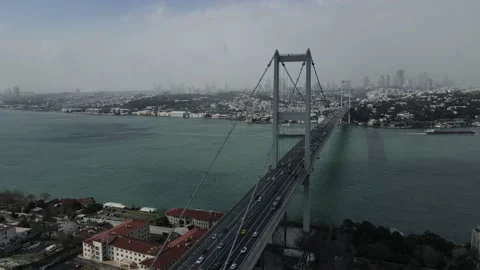 Istanbul snowy bridge view Stock Footage 148677138