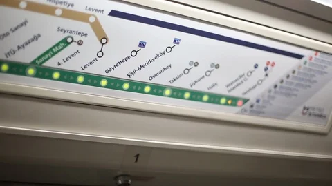 Istanbul Subway Stations Panel Video stock 102839300