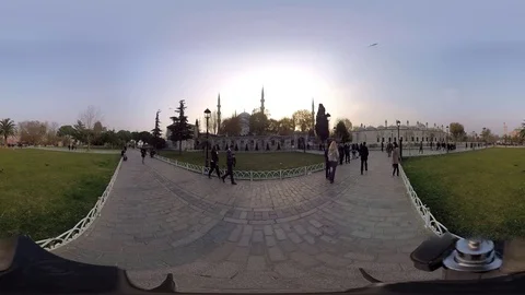 Istanbul Sultanahmet Mosque - 360 VR Stock Footage