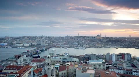 Istanbul Sunset Panorama Video stock 11015164