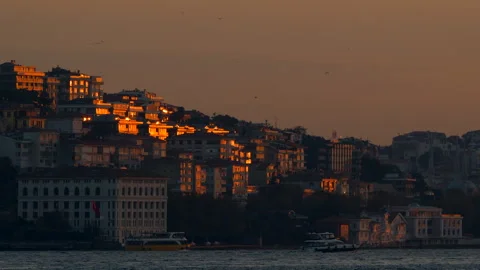 Istanbul Sunset View from Uskudar Stock Footage 240690081