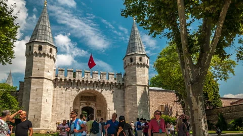 Istanbul - Topkapi palace gate (slow vertical pan) Stock Footage 54645410