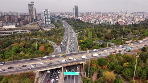 Istanbul Traffic Hyperlapse - Highways and Road Infrastructure in Atasehir Stock Footage 324469481