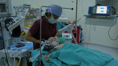 ISTANBUL - TURKEY, AUGUST 2015: child surgery operation in hospital Stock Footage 59082056