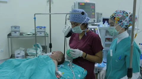 ISTANBUL - TURKEY, AUGUST 2015: child surgery operation in hospital Stock Footage 59082553