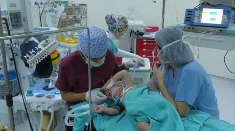 ISTANBUL - TURKEY, AUGUST 2015: child surgery operation in hospital Stock Footage 59082695