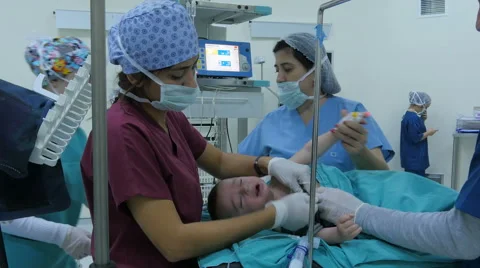 ISTANBUL - TURKEY, AUGUST 2015: child surgery operation in hospital Stock Footage 59082740