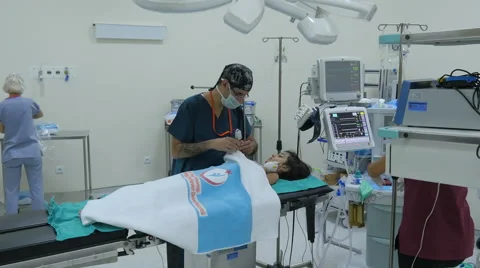 ISTANBUL - TURKEY, AUGUST 2015: child surgery operation in hospital Stock Footage 59082827