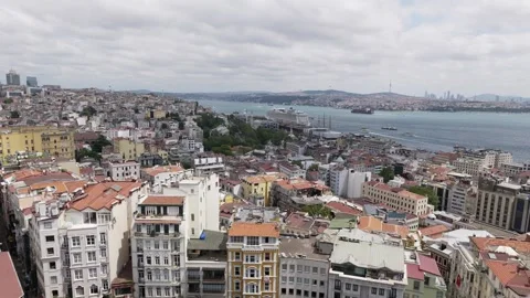 Istanbul, Turkey - August 9, 2025: Istanbul cityscape aerial view of bosphorus Stock Footage 337561522