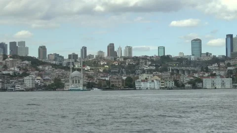 Istanbul, Turkey. A container ship in the Bosphorus. Stock Footage 156071925