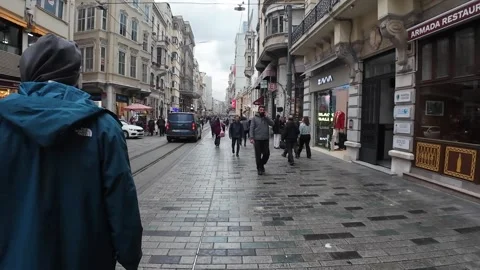 Istanbul, Turkey - December 2, 2025 - walking through Istiklal Street Stock Footage 325483853