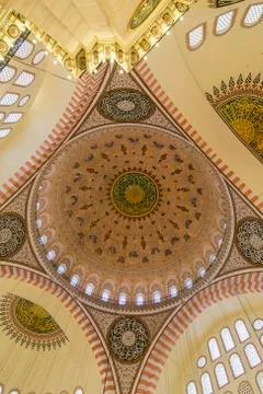 Istanbul, Turkey; December 29, 2017: Interior of Sultanahmet Mosque with its  Foto stock